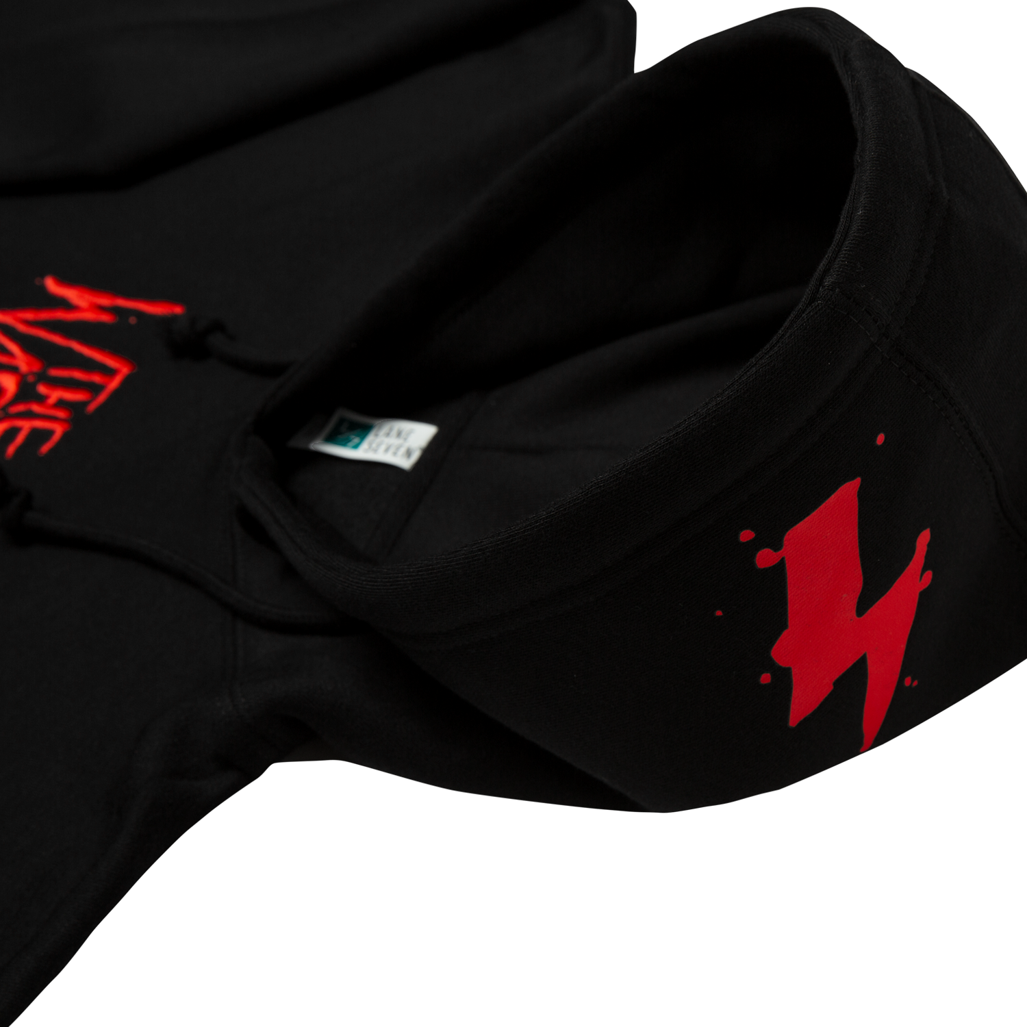 Red Logo Embroidered Hoodie