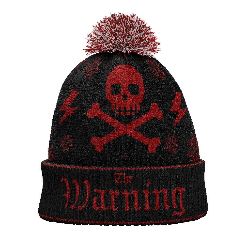 Skull Pom Knit Beanie