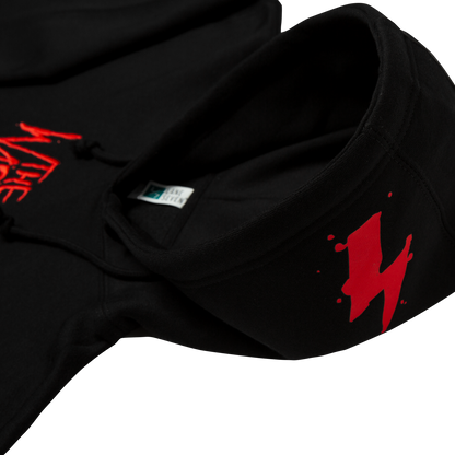 Red Logo Embroidered Hoodie